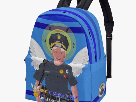 GLOBAL FREEDOM UNITED© Archangel Michael as Policemen English Deep Blue - All-over-print Canvas Backpack Online Sale