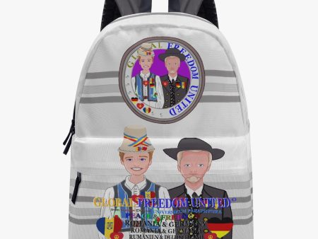 GLOBAL FREEDOM UNITED MEN ROMANIA & GERMANY OLD PEACE GREY All-over-print Canvas Backpack Online Hot Sale