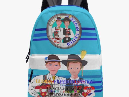 GLOBAL FREEDOM UNITED MEN CROATIA & HUNGARIA OLD PEACE  BLUE All-over-print Canvas Backpack Online