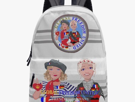 GLOBAL FREEDOM UNITED WOMEN FRENCH & GERMANY OLD PEACE  GREY All-over-print Canvas Backpack Online Sale