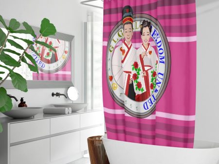 GLOBAL FREEDOM UNITED© Couple China Pink2 -  Quick-drying Shower Curtain Discount