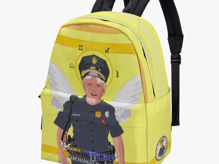 GLOBAL FREEDOM UNITED© Archangel Michael as Policemen English Yellow - All-over-print Canvas Backpack For Sale