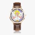 GLOBAL FREEDOM UNITED© ARCHANGEL URIEL - Hot Selling Ultra-Thin Leather Strap Quartz Watch (Rose Gold With Indicators) For Cheap