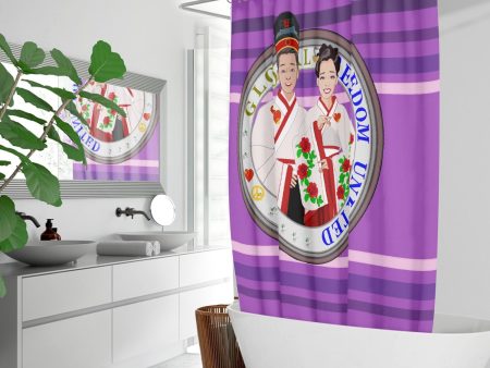 GLOBAL FREEDOM UNITED© Couple China Lilac - Quick-drying Shower Curtain Online now