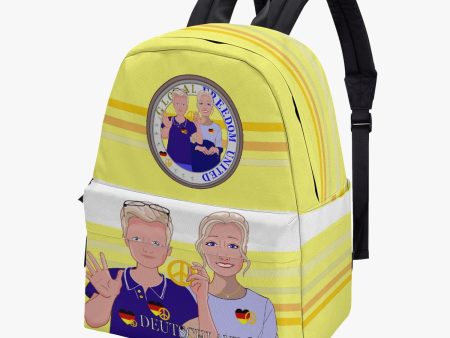 All-over-print Canvas Backpack GLOBAL FREEDOM UNITED COUPLE EDITION GERMANY V2 YELLOW Online Sale