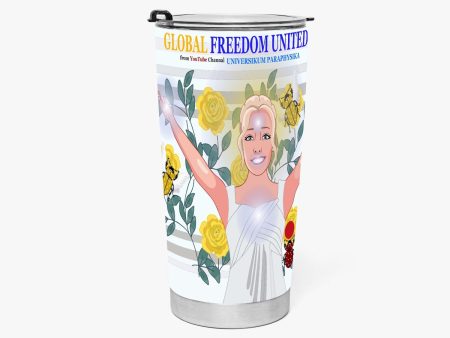 Tumbler GLOBAL FREEDOM UNITED© UNIVERSIKUM PARAPHYSIKA SPIRITUEL Yellow ROSES with Skarabeus Beetle Supply