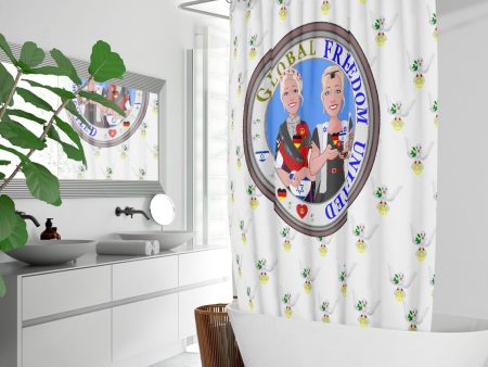 GLOBAL FREEDOM UNITED© WOMEN ISRAEL & GERMANY WIGHT Quick-drying Shower Curtain Sale