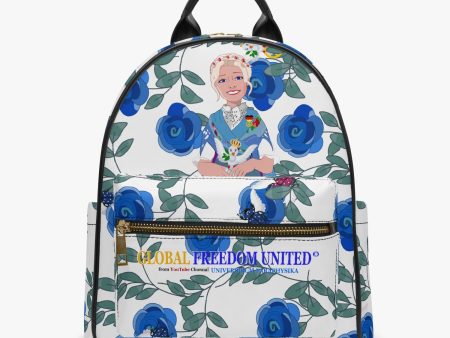 All Over Printed PU Backpack GLOBAL FREEDOM UNITED© Couple Germany Skarabeus Beetle Women  Blues For Cheap