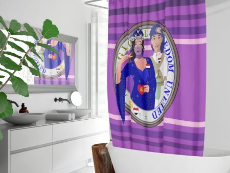 GLOBAL FREEDOM UNITED© Couple Yemen Lilac - Quick-drying Shower Curtain For Discount