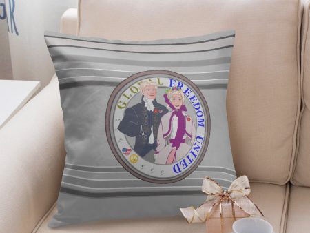 GLOBAL FREEDOM UNITED© Couple USA Georg Washington Grey - Square Pillow Cover Online Sale