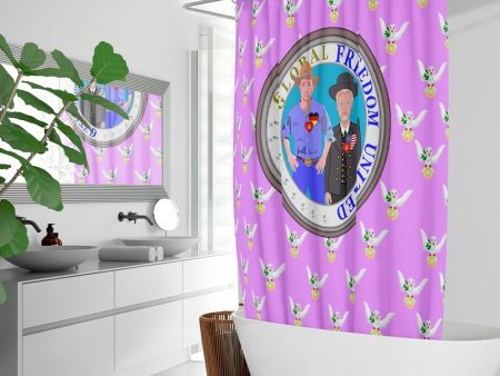 GLOBAL FREEDOM UNITED MEN USA & GERMANY OLD PEACE VIOLET Quick-drying Shower Curtain Online now