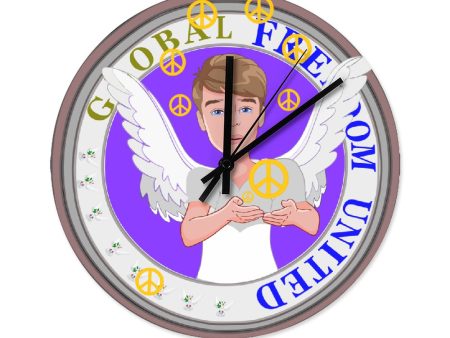 Wooden Wall Clock Without Scale Angel Of Peace Boy Sale