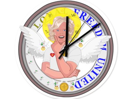 Wooden Wall Clock GLOBAL FREEDOM UNITED© Archangel Gabriel Online now