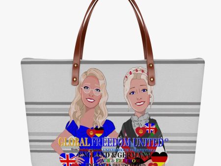 GLOBAL FREEDOM UNITED WOMEN ENGLAND & GERMANY OLD PEACE GREY Classic Diving Cloth Tote Bag Supply