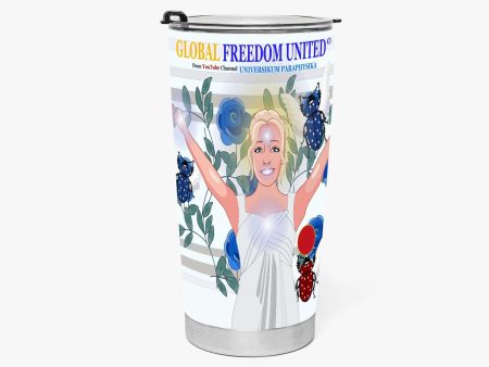 Tumbler GLOBAL FREEDOM UNITED© UNIVERSIKUM PARAPHYSIKA SPIRITUEL Blue ROSES with Skarabeus Beetle Online Hot Sale