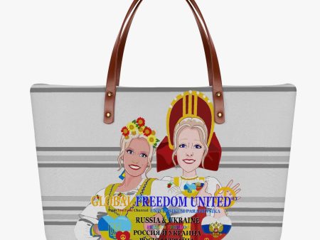 GLOBAL FREEDOM UNITED WOMEN URKAIN & RUSSIA OLD PEACE GREY Classic Diving Cloth Tote Bag Online now