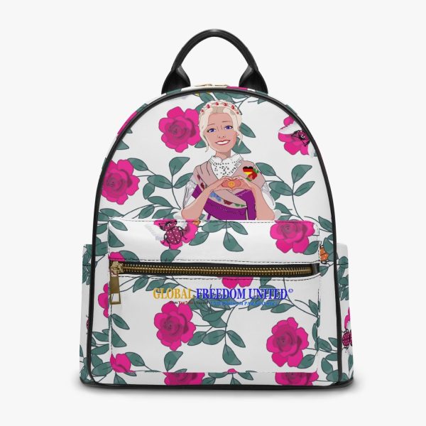 All Over Printed PU Backpack GLOBAL FREEDOM UNITED© Couple Germany Skarabeus Beetle Women  Pink Supply