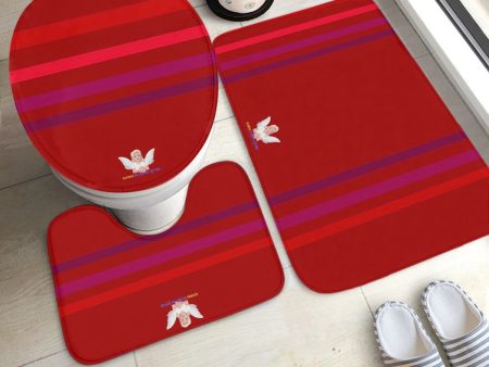 GLOBAL FREEDOM UNITED© Pcs Toilet Rug Set Red For Sale