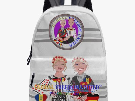 GLOBAL FREEDOM UNITED WOMEN ROMANIA & GERMANY OLD PEACE GREY All-over-print Canvas Backpack Supply