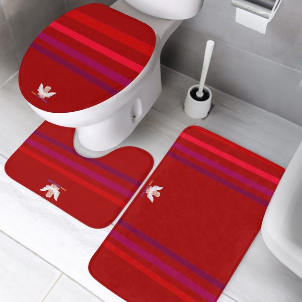 GLOBAL FREEDOM UNITED© Pcs Toilet Rug Set Red For Sale