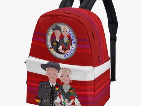 All-over-print Canvas Backpack GLOBAL FREEDOM UNITED COUPLE EDITION GERMANY V1 RED Cheap