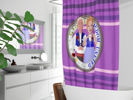 GLOBAL FREEDOM UNITED© Couple Albania Lilac Quick-drying Shower Curtain Sale