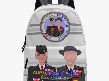 GLOBAL FREEDOM UNITED MEN ENGLAND & GERMANY OLD PEACE GREY All-over-print Canvas Backpack Cheap