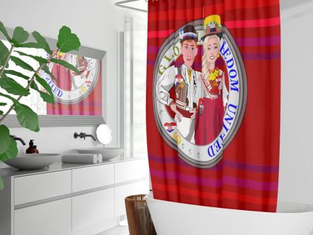 GLOBAL FREEDOM UNITED© Couple Croatia Red - Quick-drying Shower Curtain Online Sale