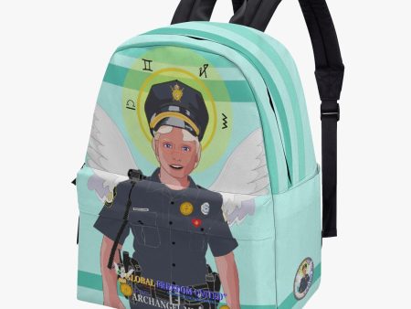 GLOBAL FREEDOM UNITED© Archangel Michael as Policemen English Light Green - All-over-print Canvas Backpack Supply