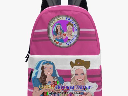 GLOBAL FREEDOM UNITED© Women AFGHANISTAN & USA PINK All-over-print Canvas Backpack Online