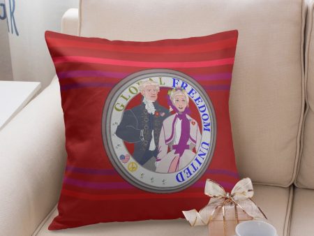 GLOBAL FREEDOM UNITED© Couple USA Georg Washington Red - Square Pillow Cover Fashion