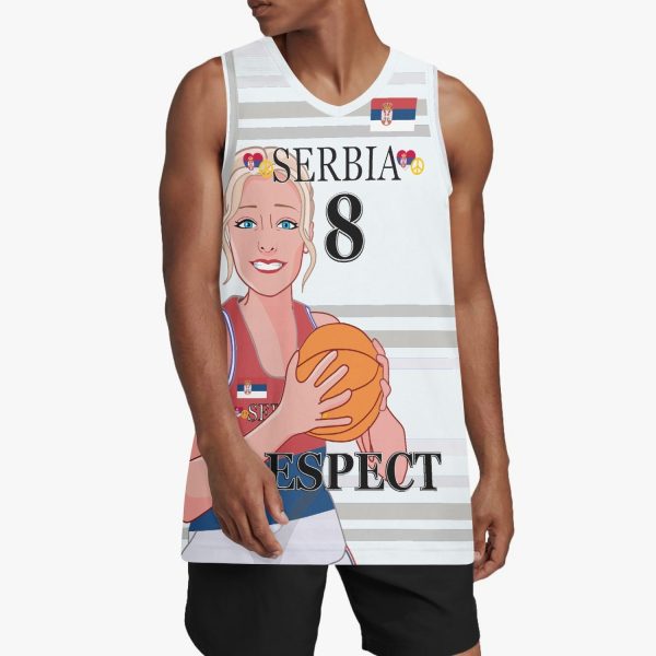 Basketball Jersey GLOBAL FREEDOM UNITED COUPLE EDITION WOMEN SERBIA v2 8 Cheap