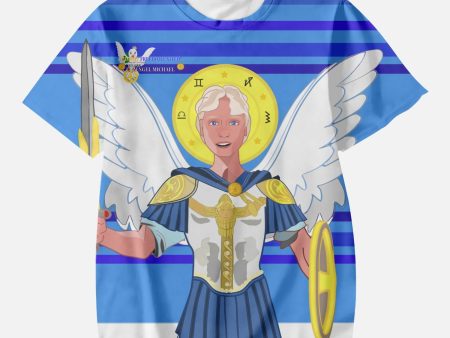 AOP Kids  Short T-Shirts GLOBAL FREEDOM UNITED ARCHANGEL MICHAEL DEEP BLUE Online Sale