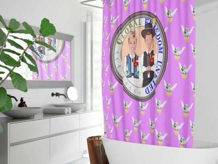 GLOBAL FREEDOM UNITED MEN ROMANIA & HUNGARY OLD PEACE VIOLET Quick-drying Shower Curtain For Cheap