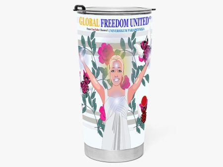 Tumbler GLOBAL FREEDOM UNITED© UNIVERSIKUM PARAPHYSIKA SPIRITUEL Pink ROSES with Skarabeus Beetle on Sale