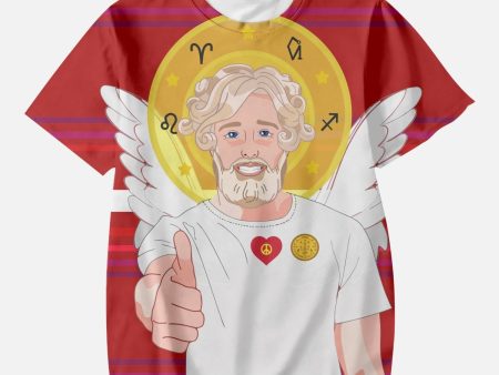 AOP Kids  Short T-Shirts GLOBAL FREEDOM UNITED ARCHANGEL URIEL GERMAN RED For Discount