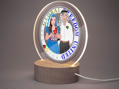 GLOBAL FREEDOM UNITED© Couple Afghanistan Acrylic Plaque with Stand - Round Online now