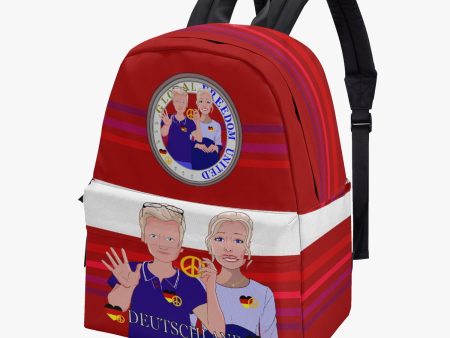 All-over-print Canvas Backpack GLOBAL FREEDOM UNITED COUPLE EDITION GERMANY V2 RED Sale