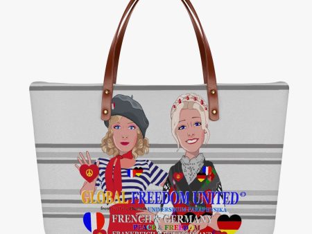 GLOBAL FREEDOM UNITED WOMEN FRENCH & GERMANY OLD PEACE GREY Classic Diving Cloth Tote Bag Hot on Sale