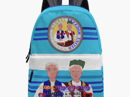 GLOBAL FREEDOM UNITED MEN ALBANIA & SERBIA OLD PEACE All-over-print Canvas Backpack For Sale