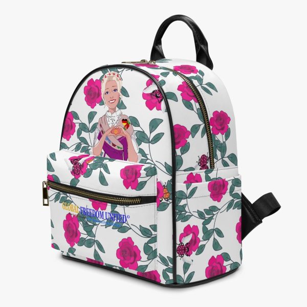 All Over Printed PU Backpack GLOBAL FREEDOM UNITED© Couple Germany Skarabeus Beetle Women  Pink Supply