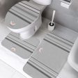 GLOBAL FREEDOM UNITED©  Pcs Toilet Rug Set Grey Hot on Sale