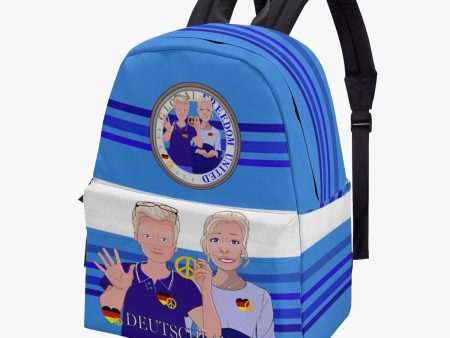 All-over-print Canvas Backpack GLOBAL FREEDOM UNITED COUPLE EDITION GERMANY V2 DEEP BLUE Cheap