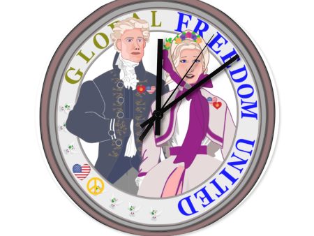 Wooden Wall Clock Without Scale GLOBAL FREEDOM UNITED© Couple USA Traditional For Sale