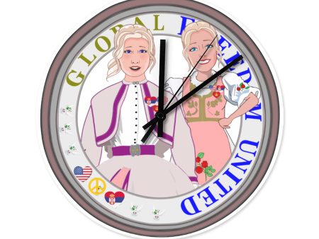 Wooden Wall Clock Without Scale GLOBAL FREEDOM UNITED© Women Serbia & USA Cheap