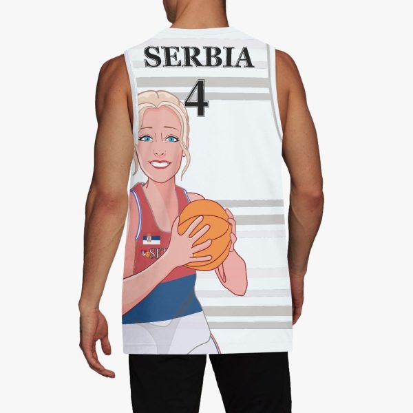 Basketball Jersey GLOBAL FREEDOM UNITED COUPLE EDITION WOMEN SERBIA v2 4 For Sale