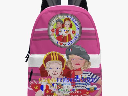 GLOBAL FREEDOM UNITED WOMEN FRENCH & RUSSIA OLD PEACE  PINK All-over-print Canvas Backpack Online Sale