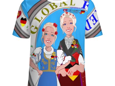 Women´s T-shirt GLOBAL FREEDOM UNITED© Women Serbia & Germany Blue on Sale