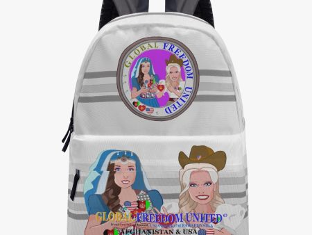 GLOBAL FREEDOM UNITED© Women AFGHANISTAN & USA GREY All-over-print Canvas Backpack Cheap