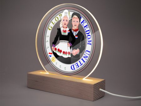 GLOBAL FREEDOM UNITED© Couple Nederland Acrylic Plaque with Stand - Round Online Hot Sale